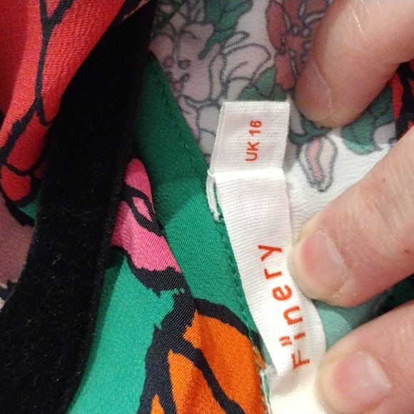 Finery London Farrance Mixed Floral Tie Side Top. EUC. size UK 16 - Picture 5 of 7